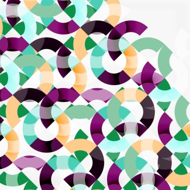 Modern geometrik desen tasarım gri arka plan üzerinde renkli halkalar