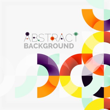 Modern geometrik desen tasarım gri arka plan üzerinde renkli halkalar