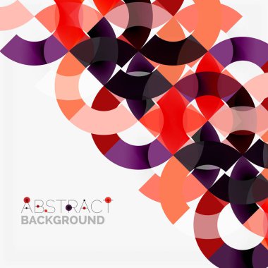 Modern geometrik desen tasarım gri arka plan üzerinde renkli halkalar