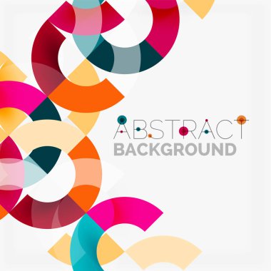 Modern geometrik desen tasarım gri arka plan üzerinde renkli halkalar