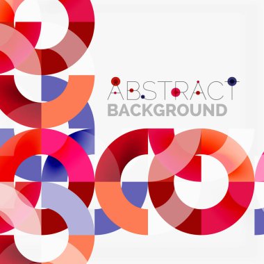 Modern geometrik desen tasarım gri arka plan üzerinde renkli halkalar