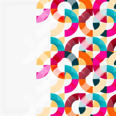 Modern geometrik desen tasarım gri arka plan üzerinde renkli halkalar