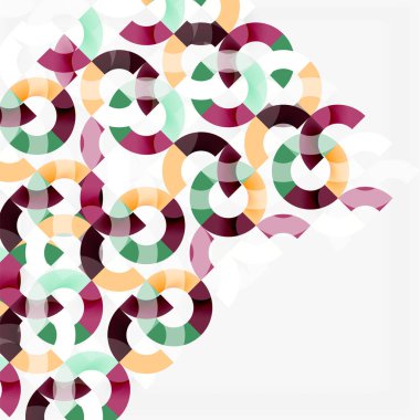 Modern geometrik desen tasarım gri arka plan üzerinde renkli halkalar