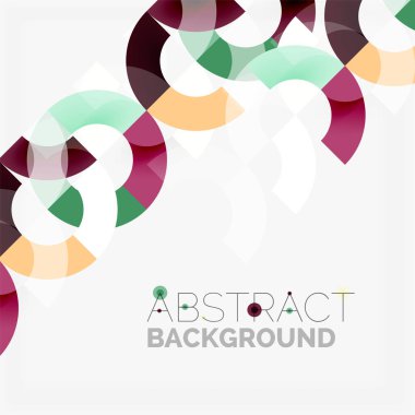 Modern geometrik desen tasarım gri arka plan üzerinde renkli halkalar