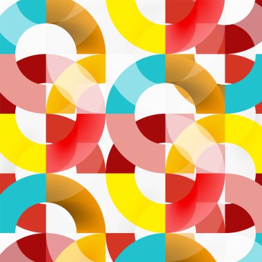 Modern geometrik desen tasarım gri arka plan üzerinde renkli halkalar