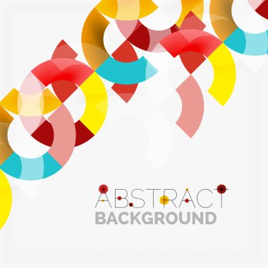 Modern geometrik desen tasarım gri arka plan üzerinde renkli halkalar