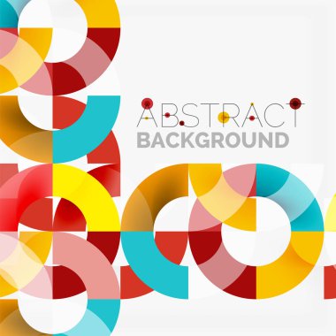 Modern geometrik desen tasarım gri arka plan üzerinde renkli halkalar