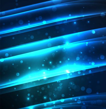 Enerji hatları, karanlıkta parlayan dalgalar vektör arka plan