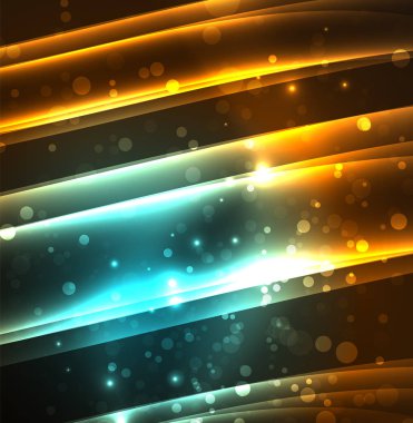 Enerji hatları, karanlıkta parlayan dalgalar vektör arka plan