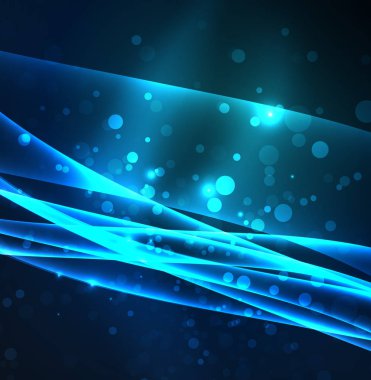 Enerji hatları, karanlıkta parlayan dalgalar vektör arka plan