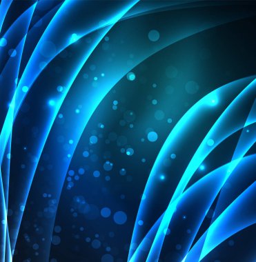 Enerji hatları, karanlıkta parlayan dalgalar vektör arka plan