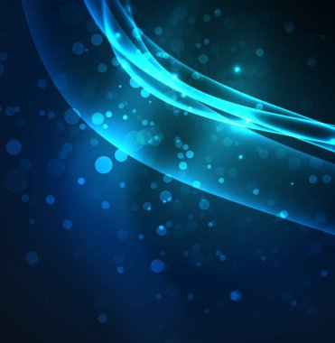 Enerji hatları, karanlıkta parlayan dalgalar vektör arka plan