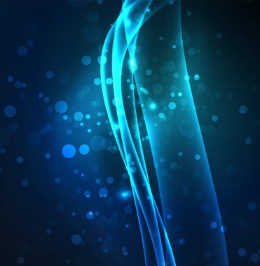 Enerji hatları, karanlıkta parlayan dalgalar vektör arka plan