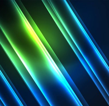 Enerji hatları, karanlıkta parlayan dalgalar vektör arka plan