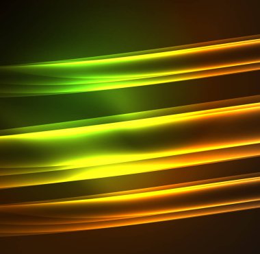 Enerji hatları, karanlıkta parlayan dalgalar vektör arka plan