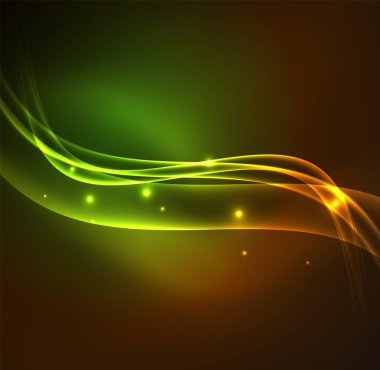 Enerji hatları, karanlıkta parlayan dalgalar vektör arka plan