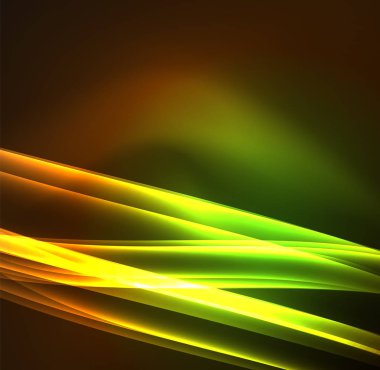 Enerji hatları, karanlıkta parlayan dalgalar vektör arka plan