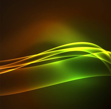 Enerji hatları, karanlıkta parlayan dalgalar vektör arka plan