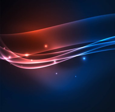 Enerji hatları, karanlıkta parlayan dalgalar vektör arka plan