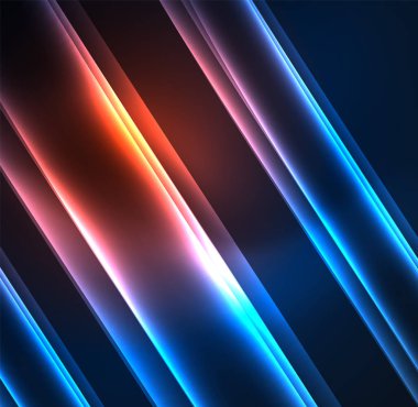 Enerji hatları, karanlıkta parlayan dalgalar vektör arka plan