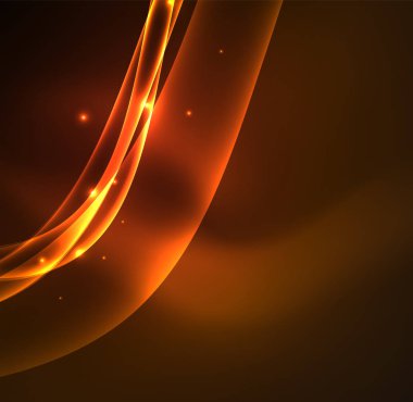 Enerji hatları, karanlıkta parlayan dalgalar vektör arka plan