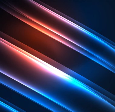 Enerji hatları, karanlıkta parlayan dalgalar vektör arka plan