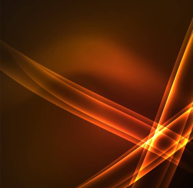 Enerji hatları, karanlıkta parlayan dalgalar vektör arka plan