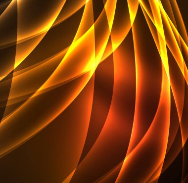 Enerji hatları, karanlıkta parlayan dalgalar vektör arka plan