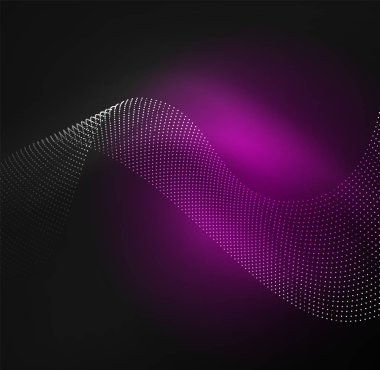 parlayan parçacıkların 3D ışıklı dalga