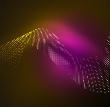 parlayan parçacıkların 3D ışıklı dalga