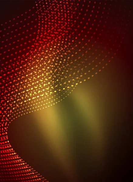 Parçacıklar koyu renk arka plan üzerinde oluşturulan parlayan dalga