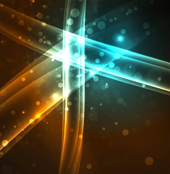 Enerji hatları, karanlıkta parlayan dalgalar vektör arka plan