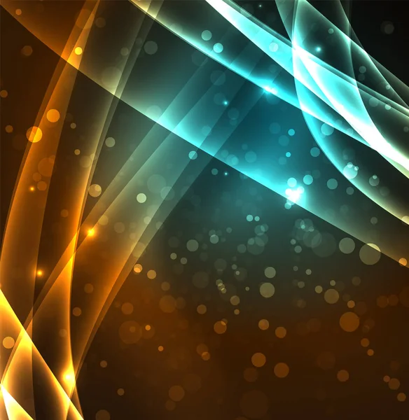 Enerji hatları, karanlıkta parlayan dalgalar vektör arka plan