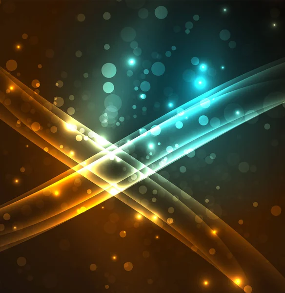 Enerji hatları, karanlıkta parlayan dalgalar vektör arka plan