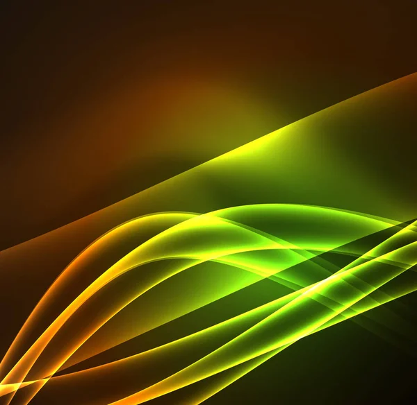 Enerji hatları, karanlıkta parlayan dalgalar vektör arka plan