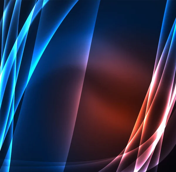 Enerji hatları, karanlıkta parlayan dalgalar vektör arka plan