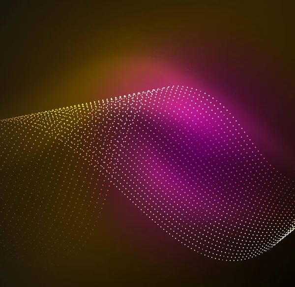 三维照明的波的发光粒子 — 图库矢量图片