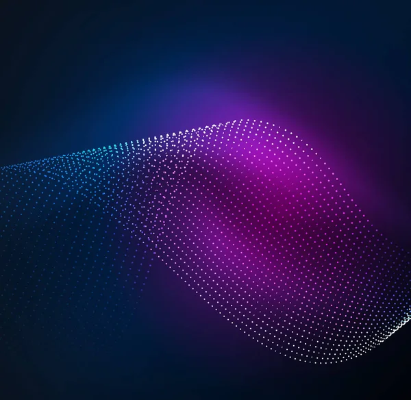 3D-verlichte Golf van gloeiende deeltjes — Stockvector