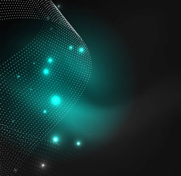 parlayan parçacıkların 3D ışıklı dalga