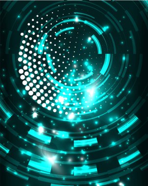 Neon Çemberleri Soyut Arkaplan