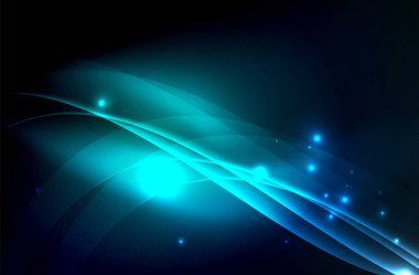 Karanlıkta parlayan dumanlı dalgalar