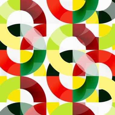 Modern geometrik desen tasarım gri arka plan üzerinde renkli halkalar