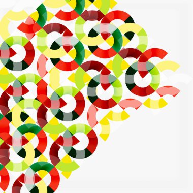 Modern geometrik desen tasarım gri arka plan üzerinde renkli halkalar