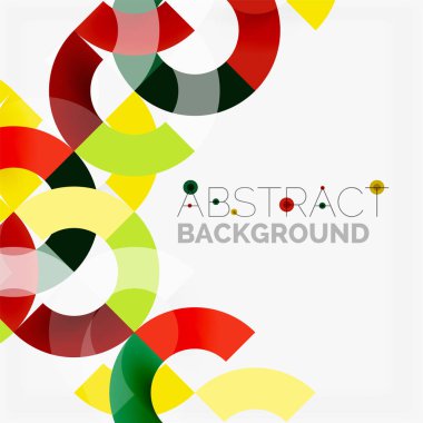 Modern geometrik desen tasarım gri arka plan üzerinde renkli halkalar