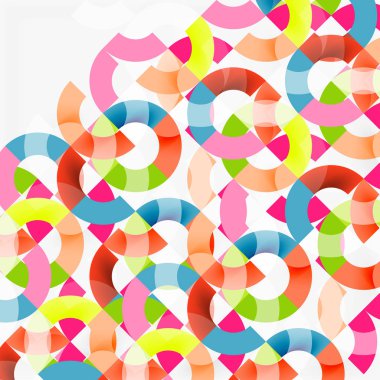 Modern geometrik desen tasarım gri arka plan üzerinde renkli halkalar