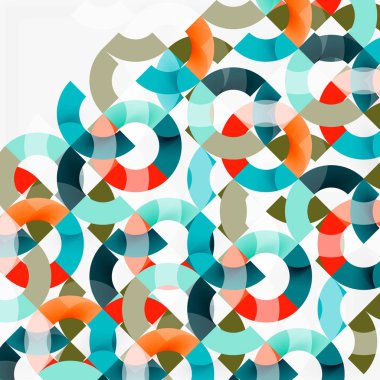 Modern geometrik desen tasarım gri arka plan üzerinde renkli halkalar