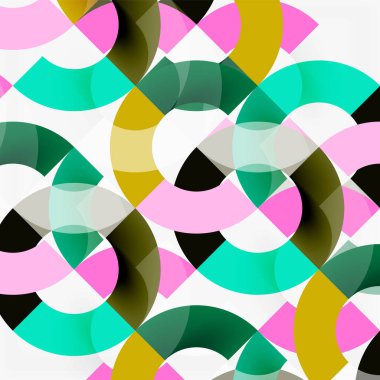 Modern geometrik desen tasarım gri arka plan üzerinde renkli halkalar