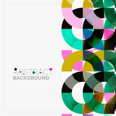 Modern geometrik desen tasarım gri arka plan üzerinde renkli halkalar