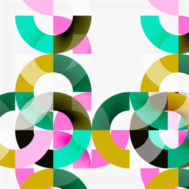 Modern geometrik desen tasarım gri arka plan üzerinde renkli halkalar