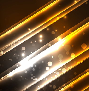 Enerji hatları, karanlıkta parlayan dalgalar vektör arka plan